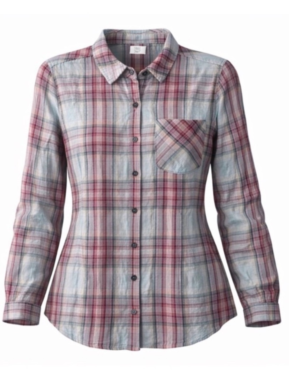True Craft Plaid Button-Down Shirt Soft Cotton Flannel Casual Cozy Top Medium